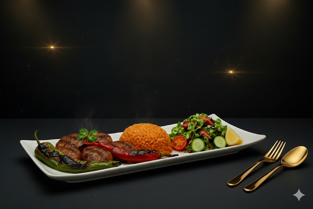 Izgara Gurme Köfte+PİLAV+SALATA